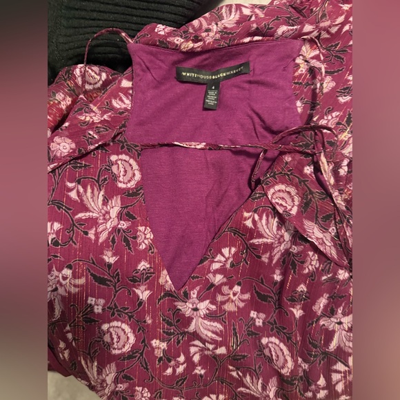 WHITE HOUSE BLACK MKT STUNNING PURPLE MAXI DRESS HI LOW DETAIL ELEGANT FEMININE - Picture 8 of 8